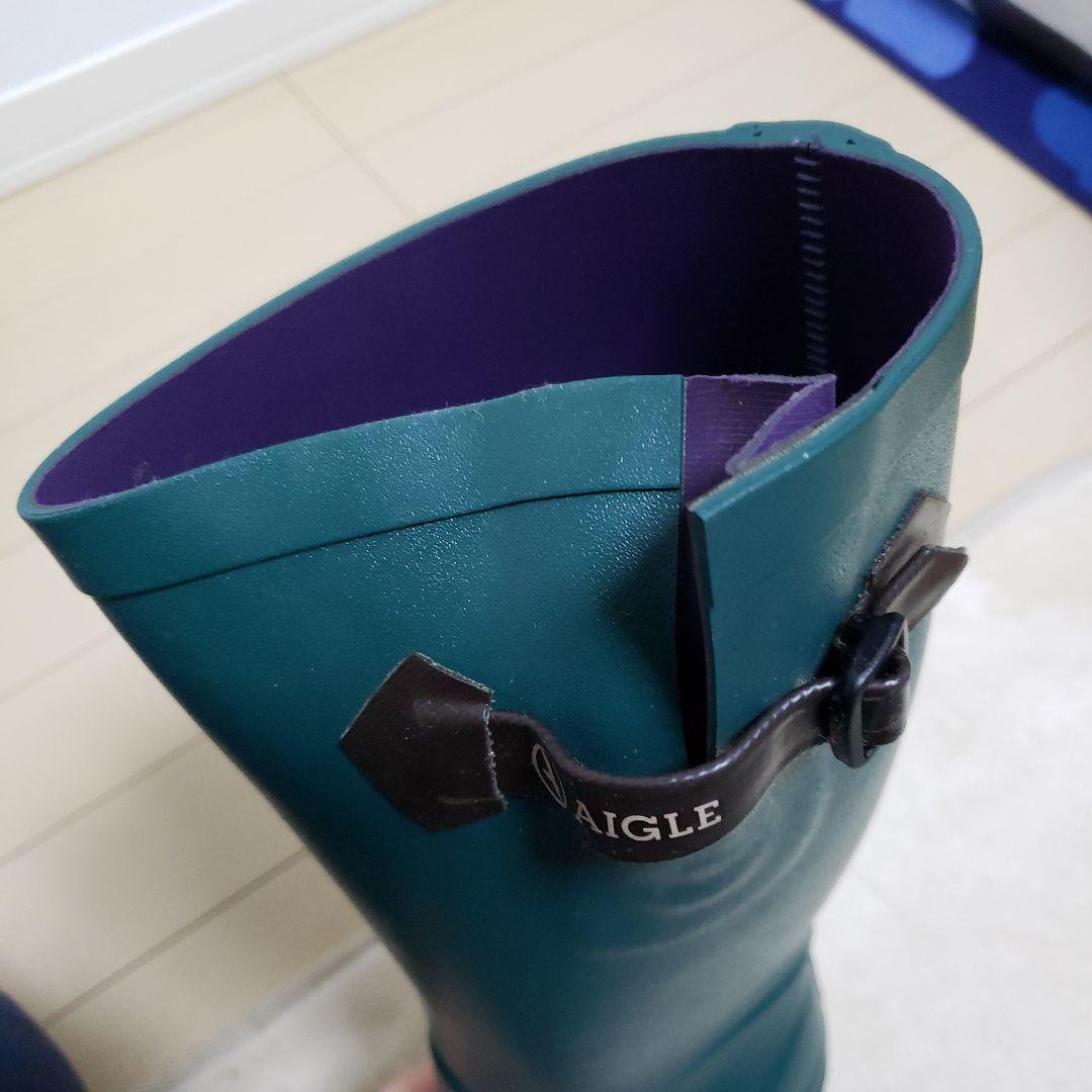 【新品未使用】AIGLE エーグル　ダークグリーン 長靴24.5cm