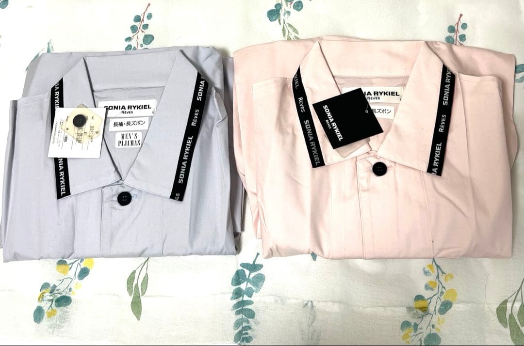♡新品♡ SONIA RYKIEL ペア　パジャマセット Ｌ水色 Mピンク日本製