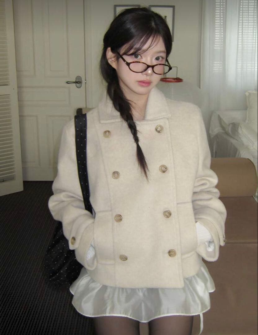 ダブルボタン ショートコート ダッフルコート