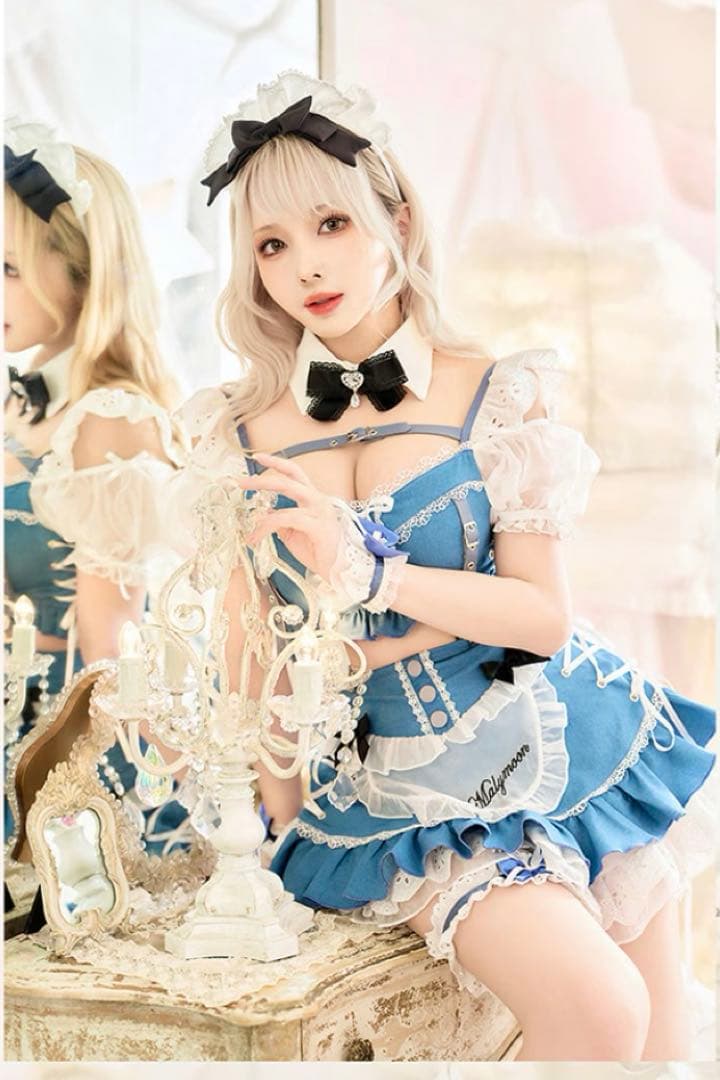 Malymoon パフスリーブデニムドールメイド