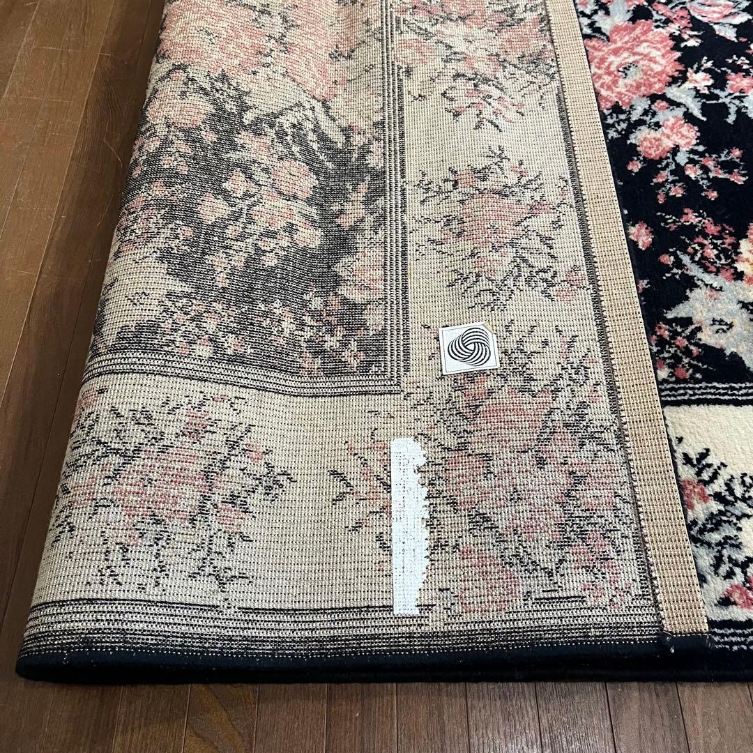【アンティーク】昭和レトロ 花柄 絨毯 カーペット ラグマット 古道具 古民家