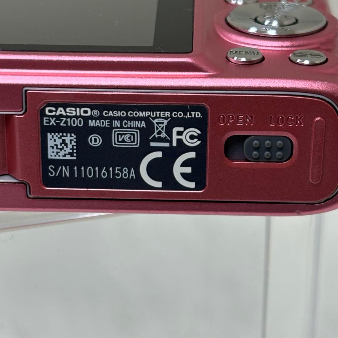 CASIO カメラ　EX-Z100 バッテリー　充電器　ピンク コンデジ　動作品