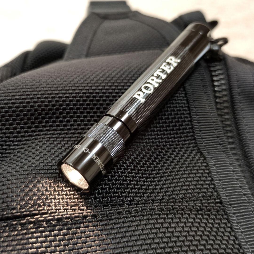 【超美品】PORTER　HEAT　ウエストバッグ　S　黒　マグライト付き　人気