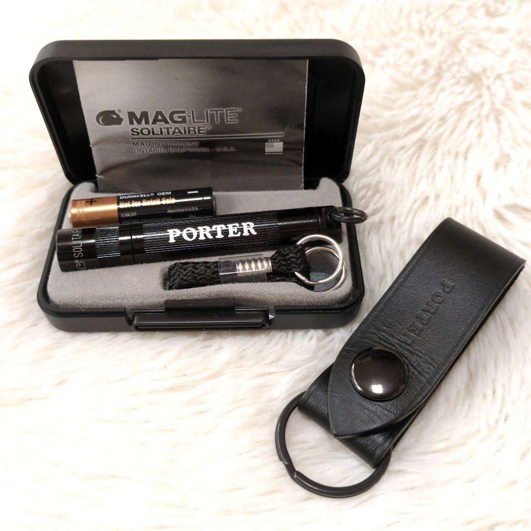 【超美品】PORTER　HEAT　ウエストバッグ　S　黒　マグライト付き　人気