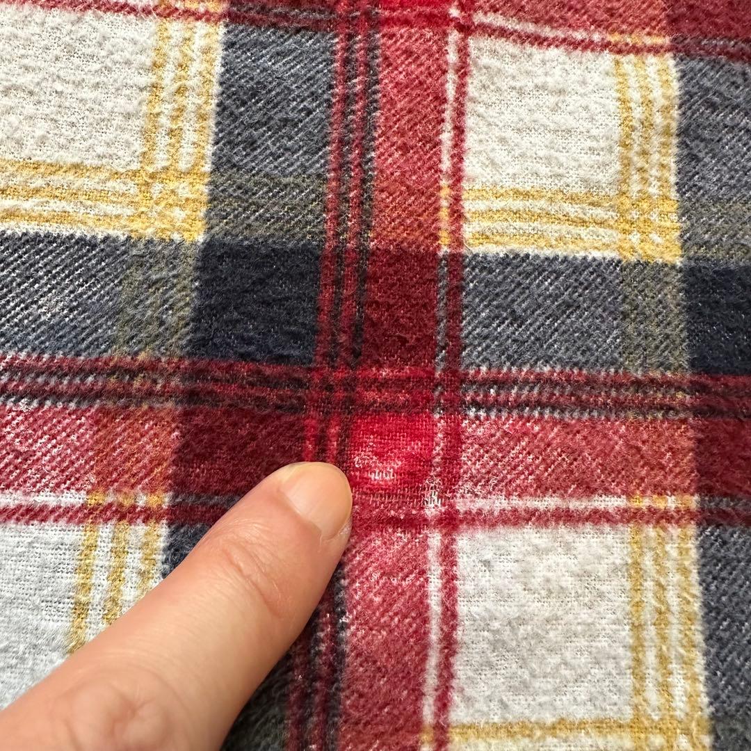 超希少 70s Sears オープンカラー プリントチェック ネルシャツ