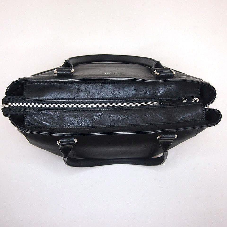 A4可★ブラックレーベル クレストブリッジ　シボ革レザー　トートバッグ　ブラック