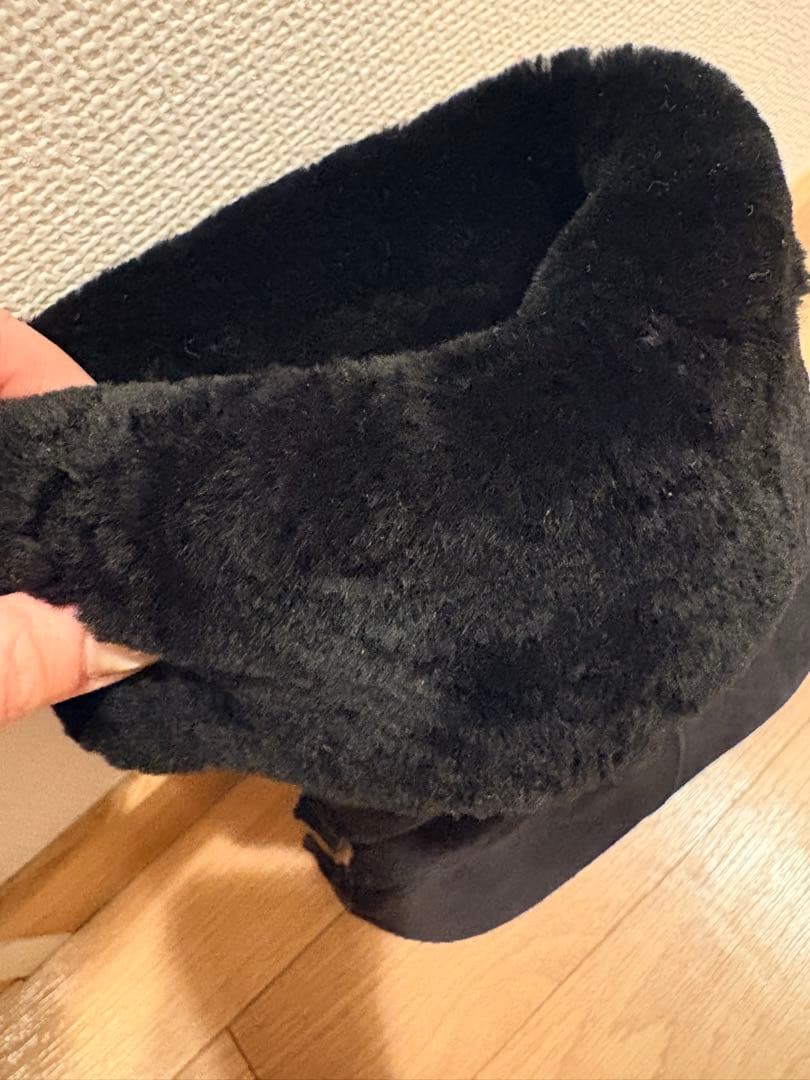 【中古】フェラガモ ロングムートンブーツ スエード 2way サイズ7ハーフ