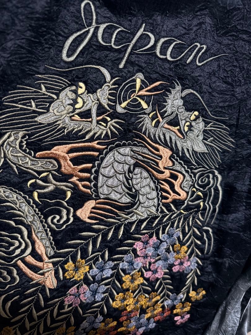 美品 ２面用 TK 龍 桜 日本限定 スカジャン vintage レーヨン