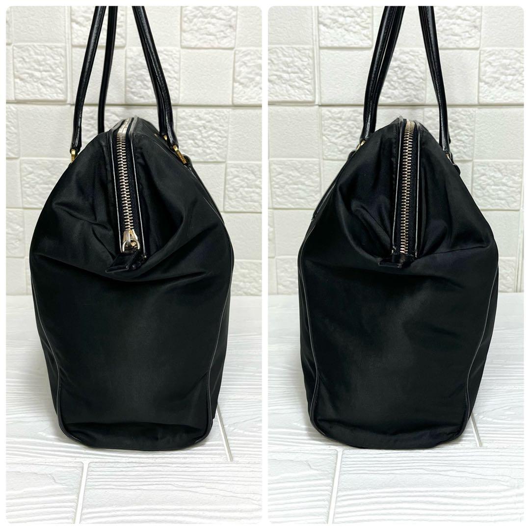 ✨美品✨☘️PRADA☘️✨トートバッグ✨三角ロゴ✨ナイロンレザー✨ゴールド金具✨