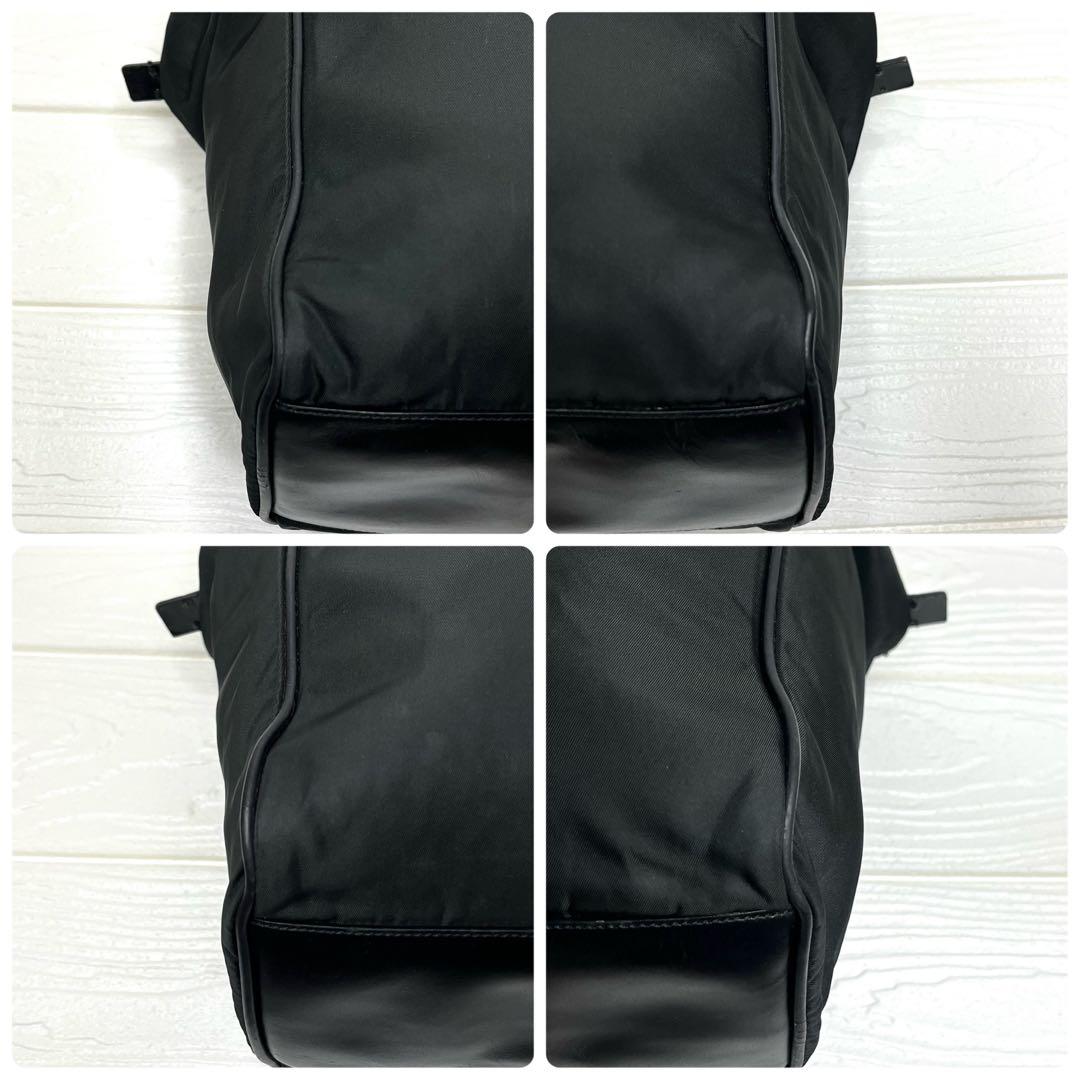 ✨美品✨☘️PRADA☘️✨トートバッグ✨三角ロゴ✨ナイロンレザー✨ゴールド金具✨