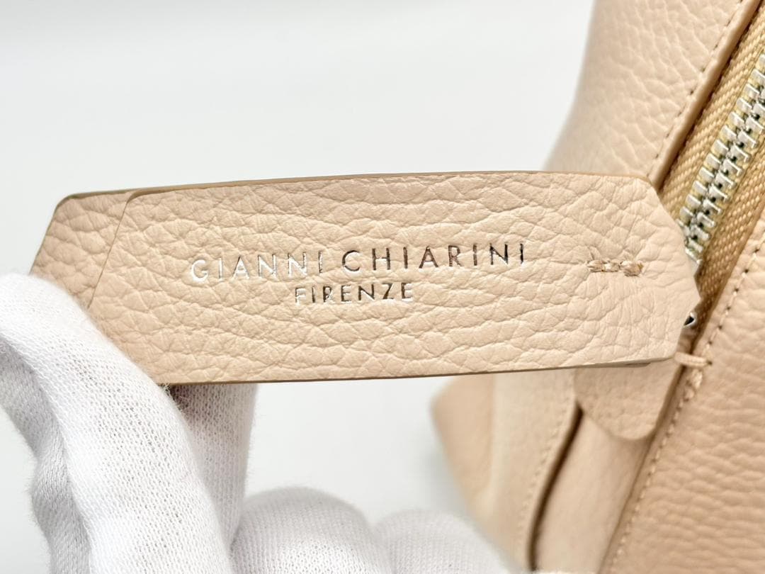 1度使用 ジャンニキアリーニ アリファ M ２WAYバッグ ピンクベージュ