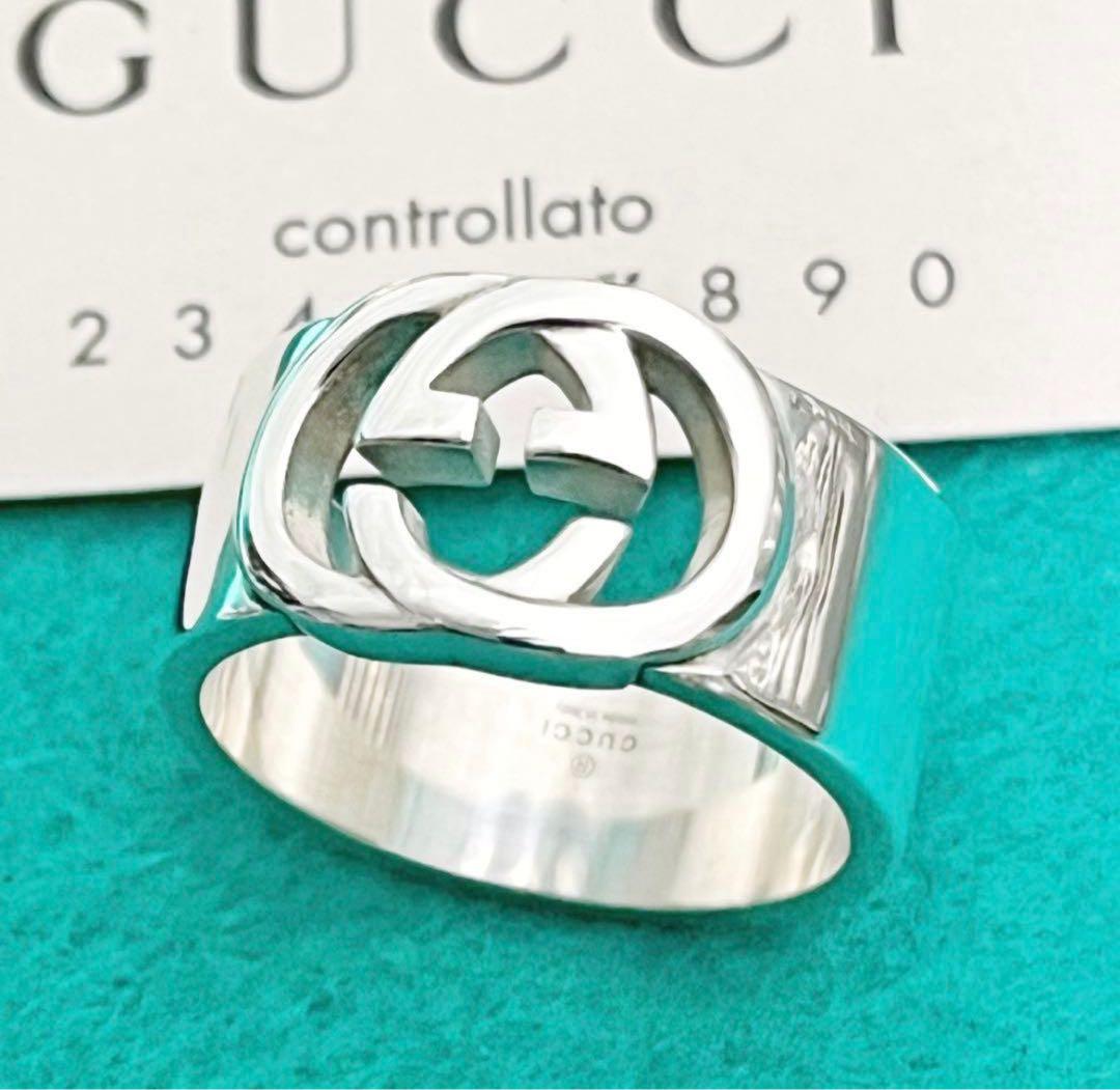 極美品‼️GUCCI 指輪　インターロッキングワイドリング　20号
