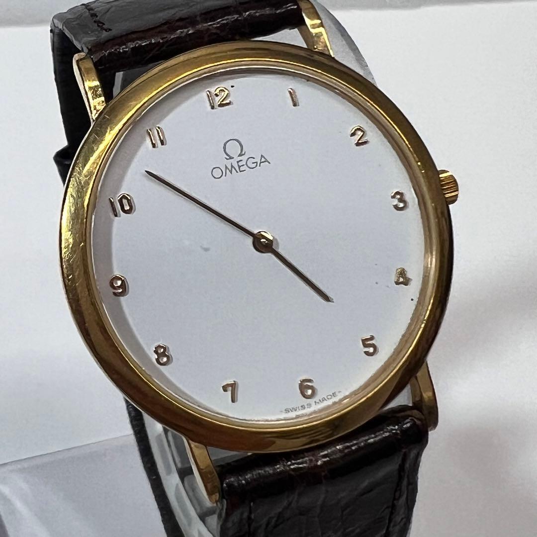 OMEGA 時計　DeVille メンズ　レディースホワイト　ゴールドラウンド