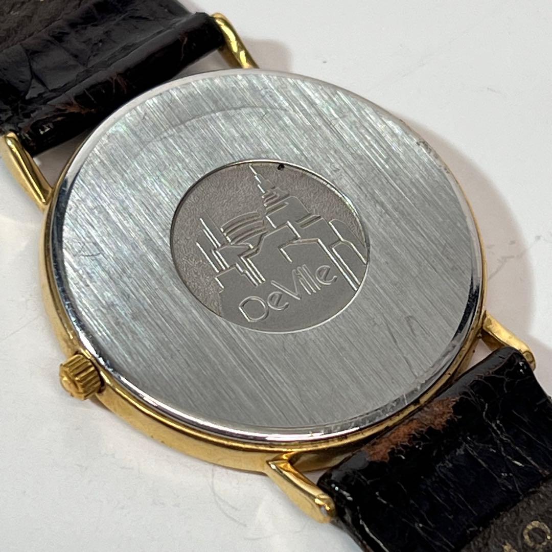 OMEGA 時計　DeVille メンズ　レディースホワイト　ゴールドラウンド