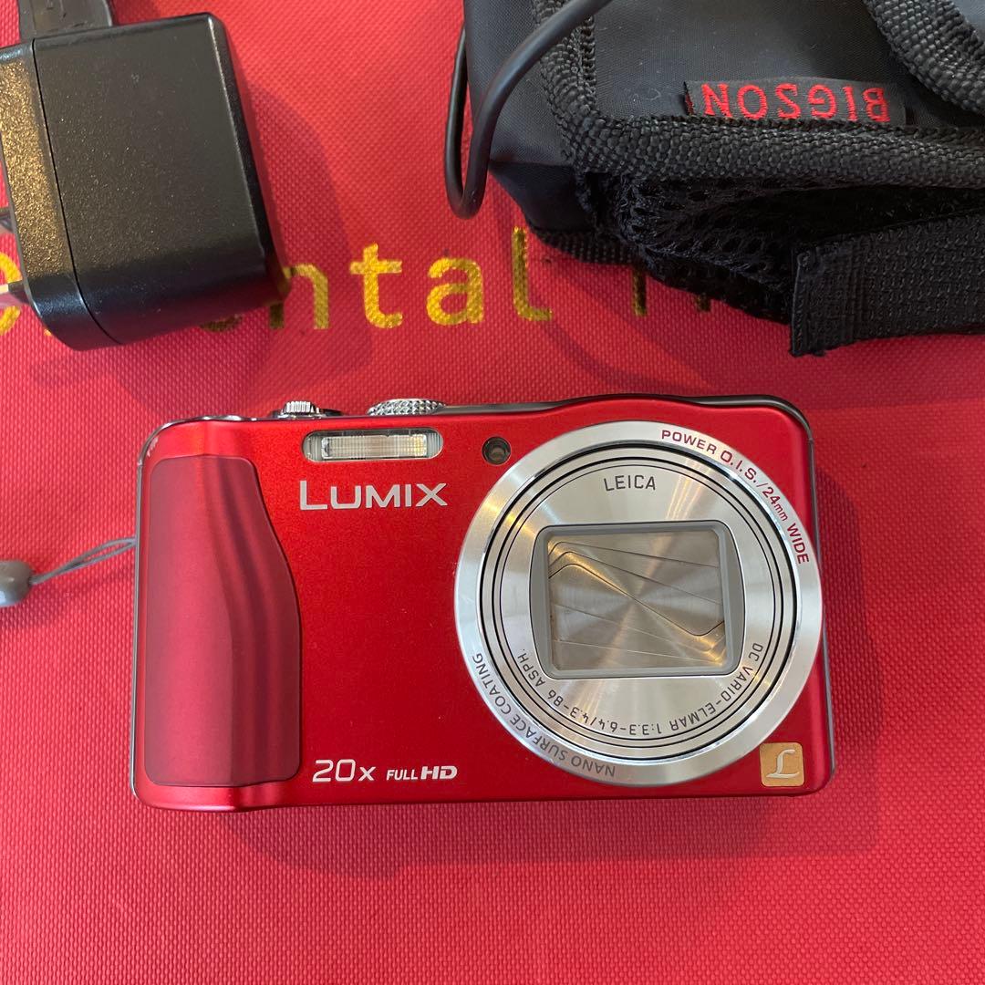 LUMIX コンパクトデジタルカメラ レッド 20倍ズーム