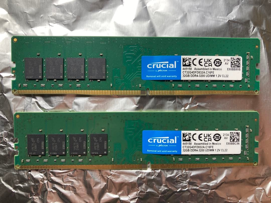 crucial 64GB DDR4-3200 PCメモリ