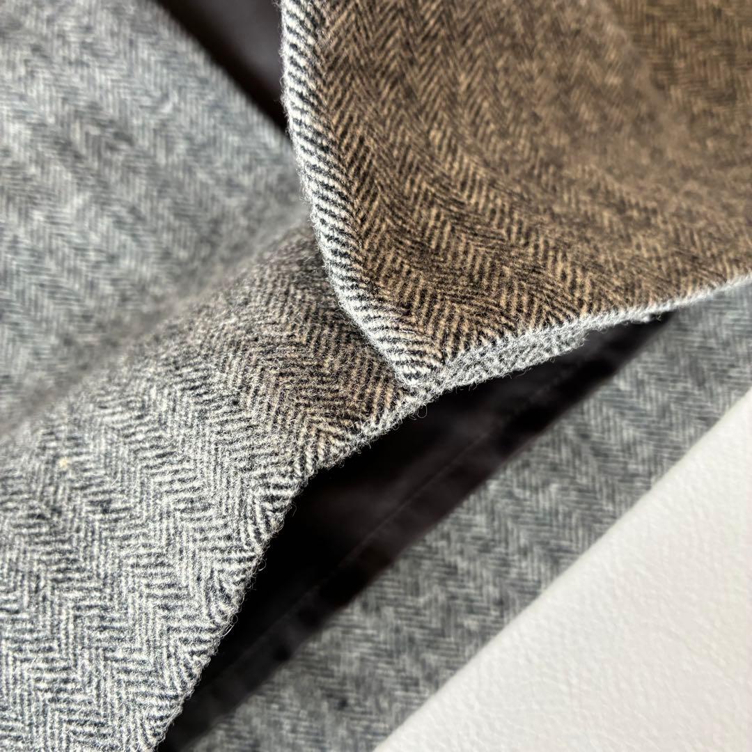 未使用タグ付き✨ボーダーズアットバルコニー　ウールスカート　ヘリンボーン　グレー