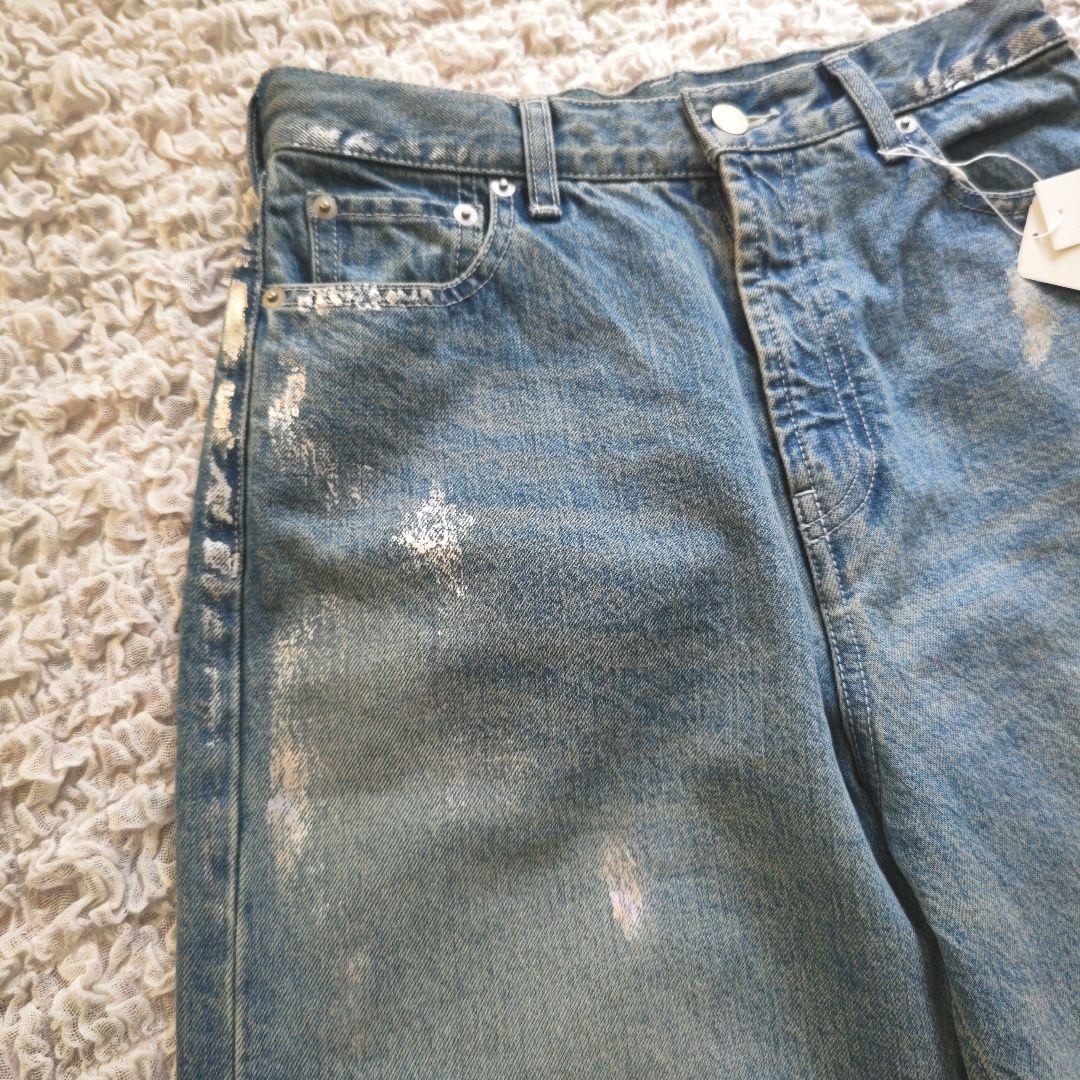 ✨未使用✨LOUNGEDRESS アイノデ　箔ワイドフレア　デニムパンツ　M