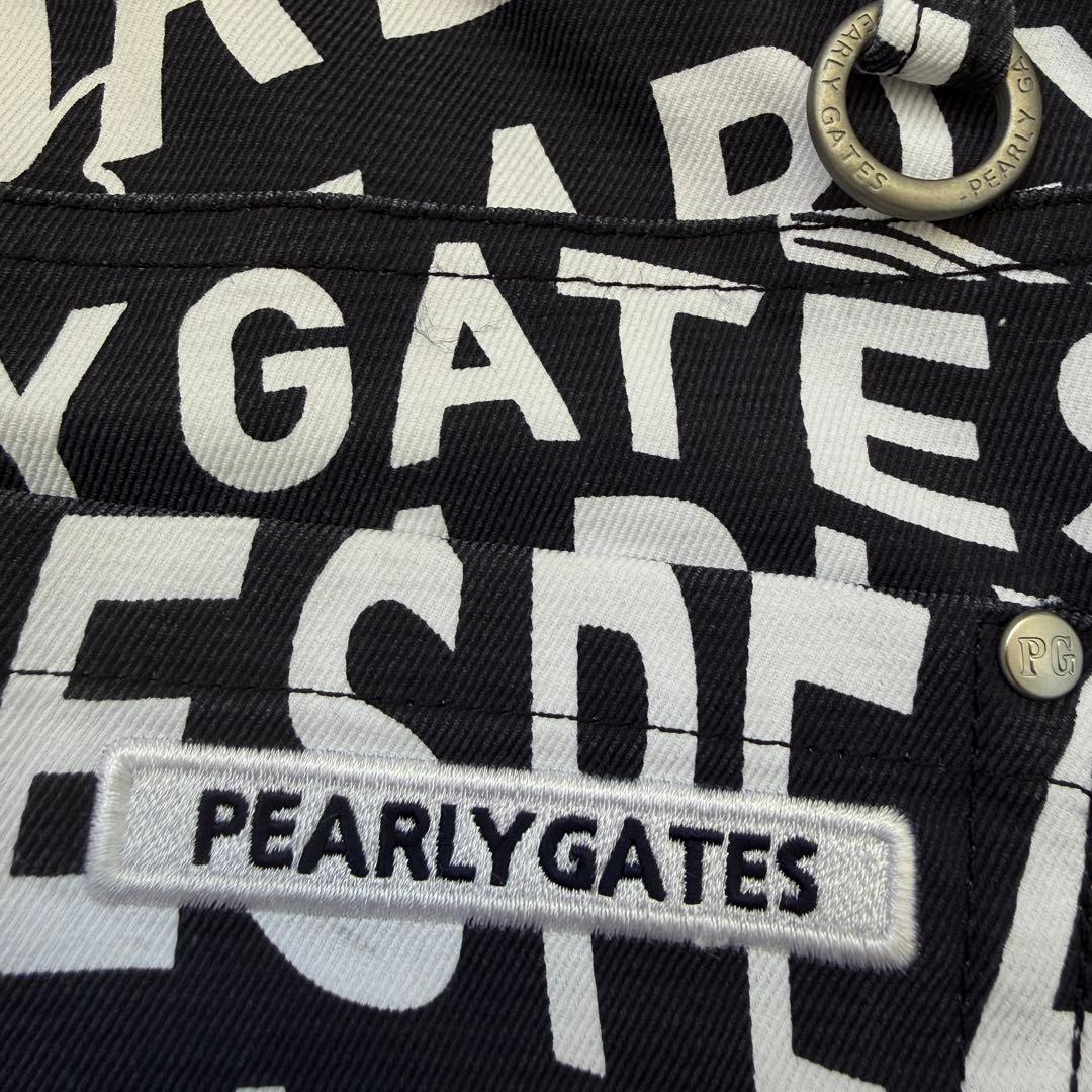 パーリーゲイツ　パンツ　総柄　M〜L相当　紺　白　ネイビー　鯨デザイン　4