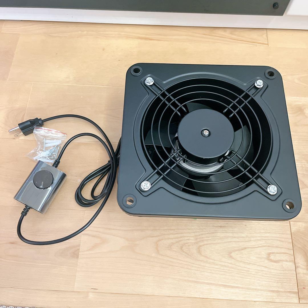 強化型換気扇 250mm 壁付け換気扇 風量調整可能 ダクトファン　ブラック