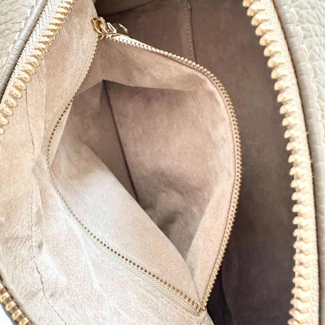 未使用級 クリスチャンヴィラ ボストン 2way バッグ シボ革 牛革 トープ