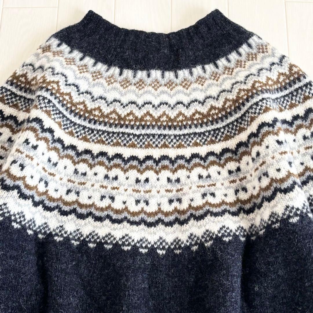 【美品】TOMORROWLAND ウールジャカード クルーネックプルオーバー