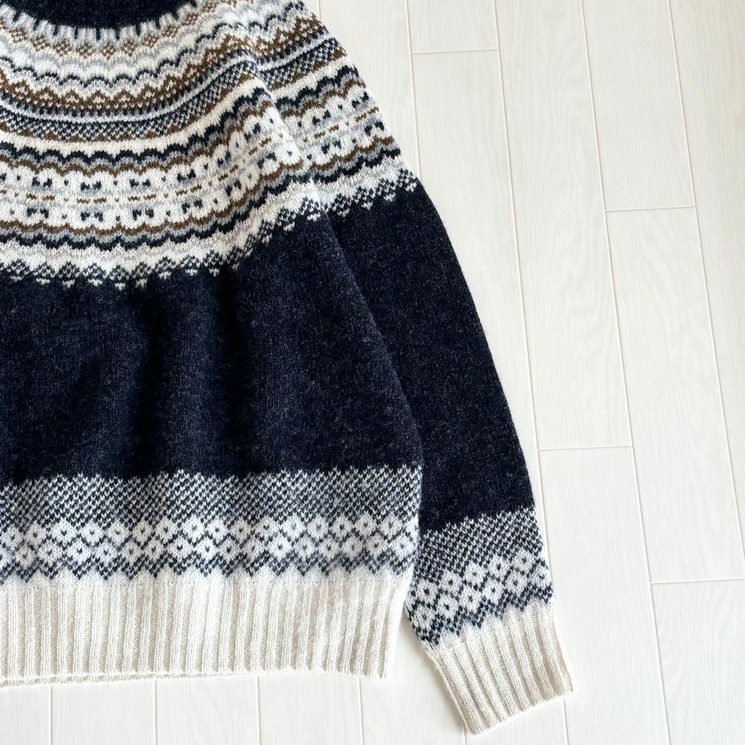 【美品】TOMORROWLAND ウールジャカード クルーネックプルオーバー