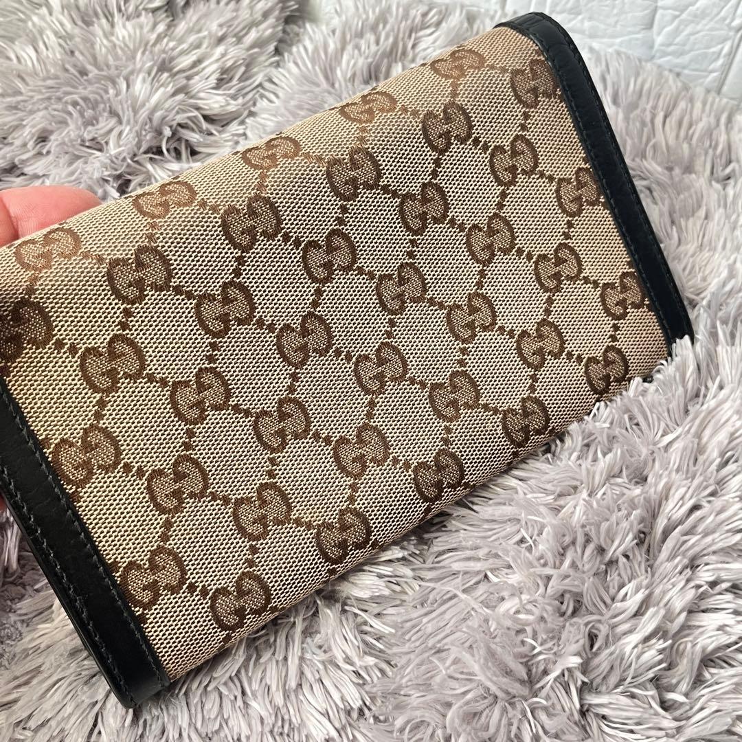 良品✨レア　GUCCI 長財布　スタッズ　GGキャンバス ブラック　メンズ