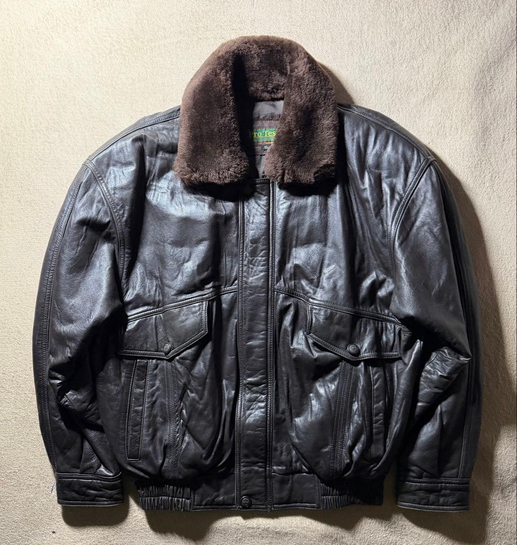90s 本革 レザージャケット フライトジャケット　ボンバー G1 XL