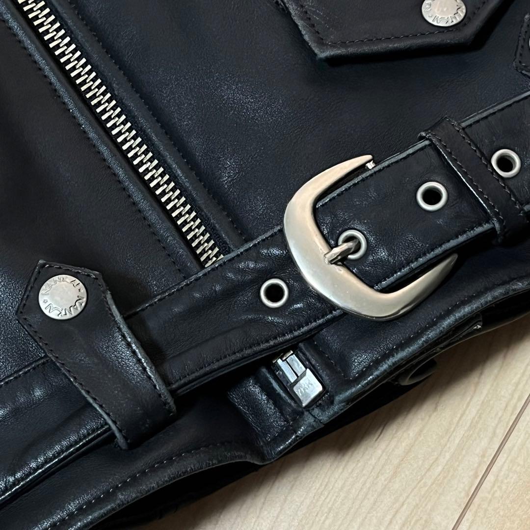 NANKAI ナンカイ　ダブルライダースジャケット レザー Lサイズ　ブラック