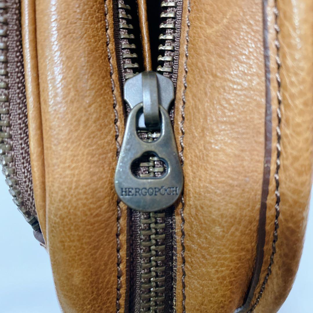 HERGOPOCH レザーボディバッグ キャメルカラー 日本製