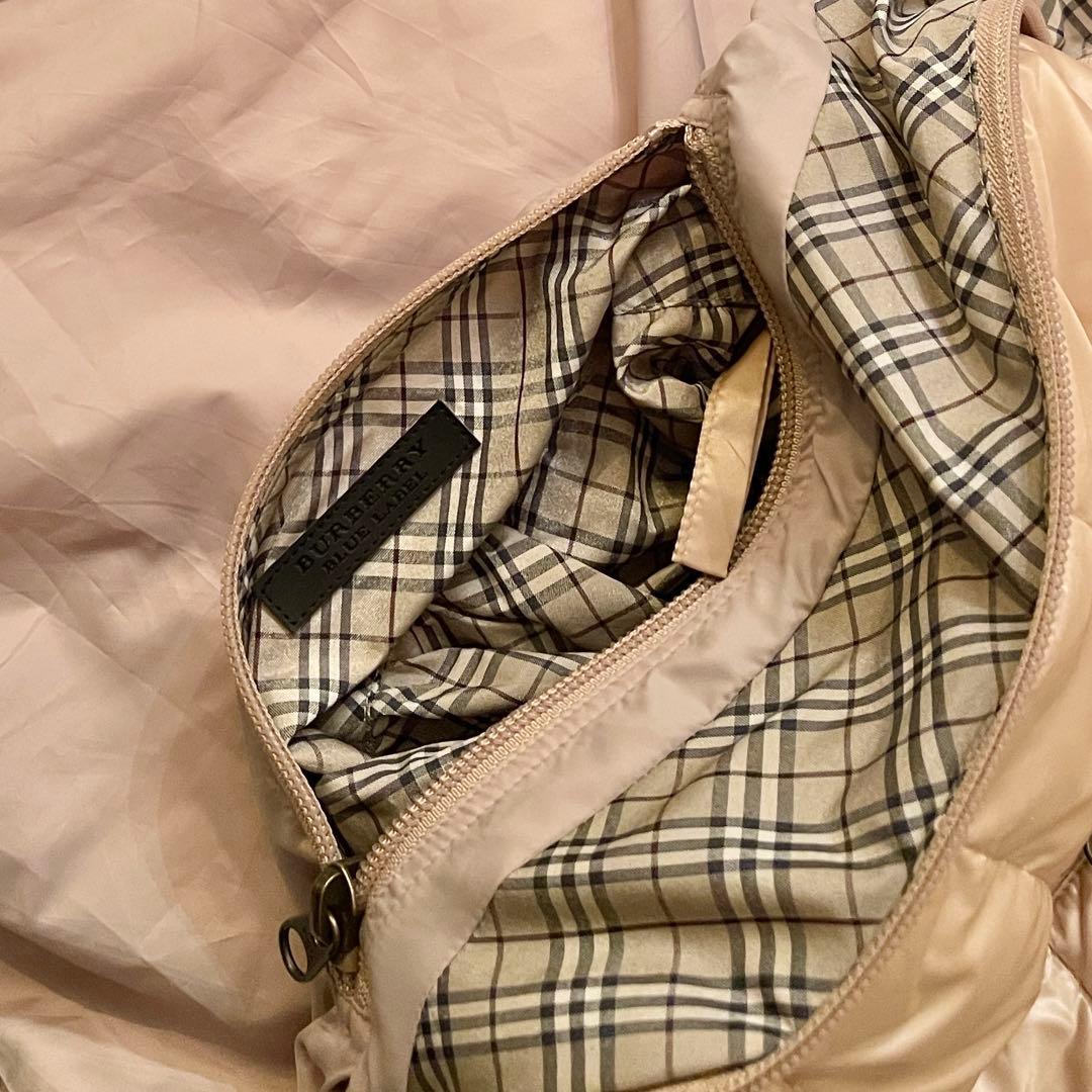 ほぼ未使用 バーバリーブルーレーベル ダウンジャケット ノバチェック 38 軽量