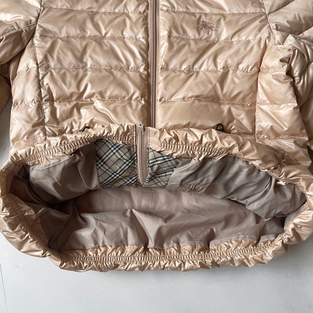 ほぼ未使用 バーバリーブルーレーベル ダウンジャケット ノバチェック 38 軽量