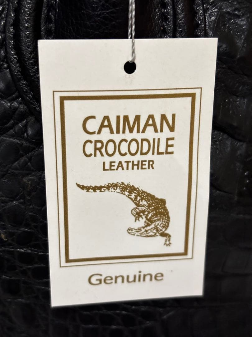 CAIMAN CROCODILE　ハンドバッグ　ブラック　ブガッティ型　新品