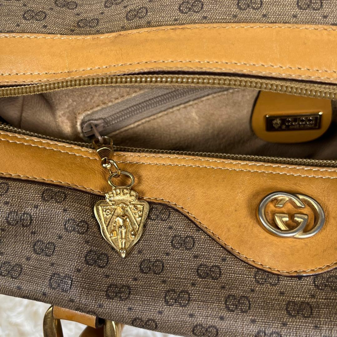 GUCCI グッチ　ミニボストンバッグ　ハンド　GG　金具　レザー　希少