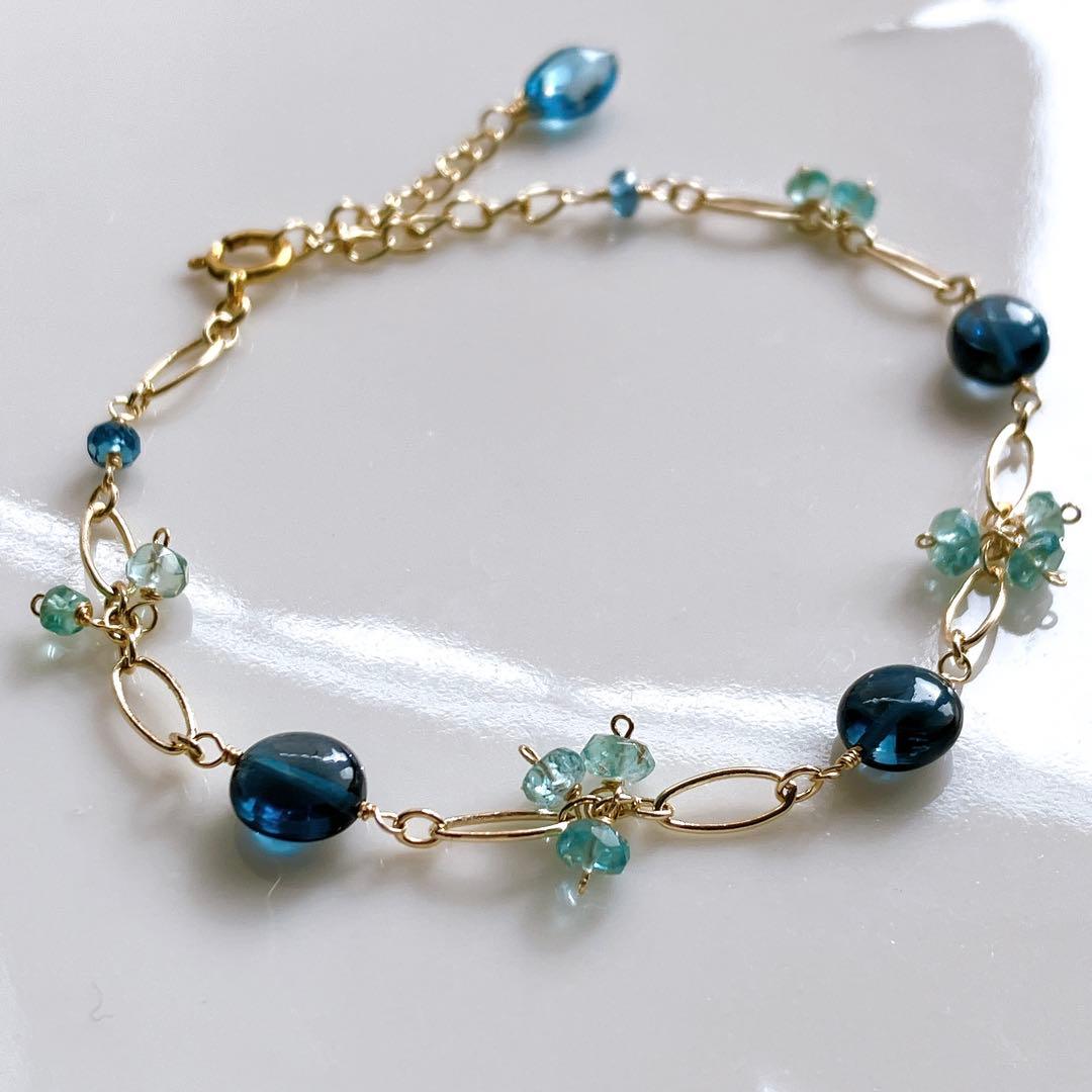 Kaya◆一点物✧パープルアゲート×アイオライトピアス✧14kgf