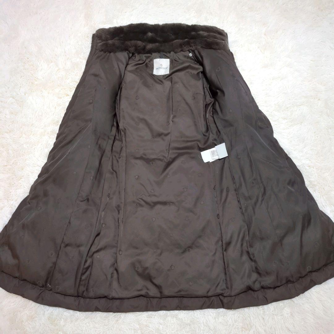 【美品　鑑定済】モンクレール　AMANDA　ロングダウン　サイズ1　ブラウン