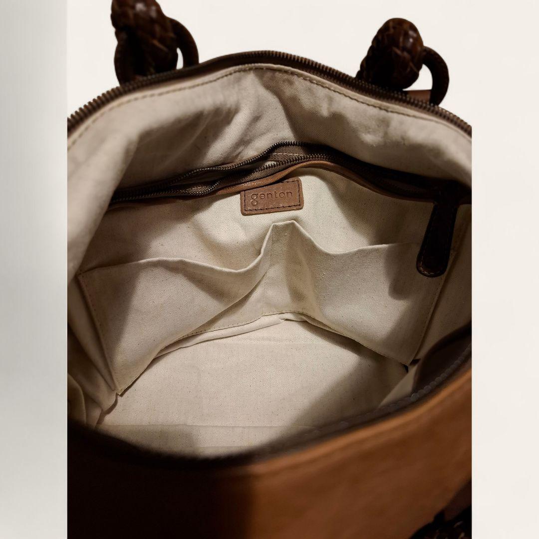 タグ付き genten ゲンテン 2way レザー ボストンバッグ ショルダー