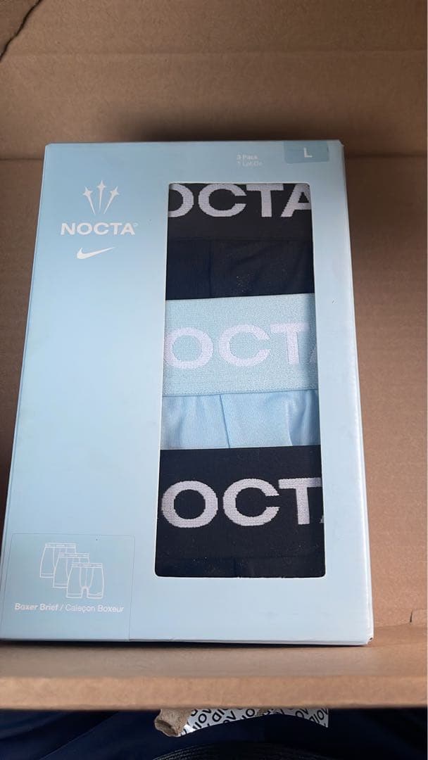 NIKE x NOCTAボクサーブリーフ3枚セット 未開封新品 L/箱ダメージ有