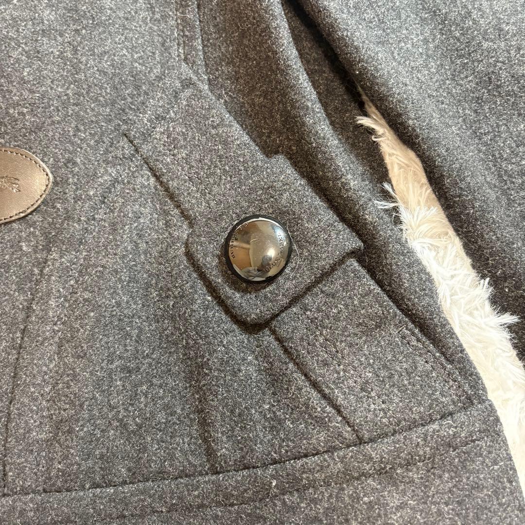 ☆美品☆バーバリーブルーレーベル ダッフルコート ショート丈 チャコールグレー
