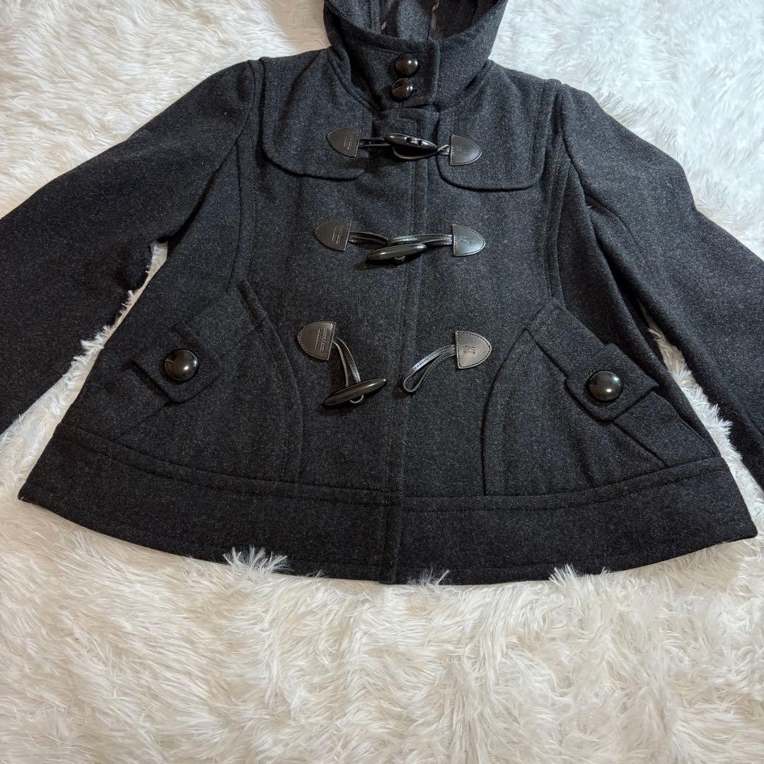 ☆美品☆バーバリーブルーレーベル ダッフルコート ショート丈 チャコールグレー