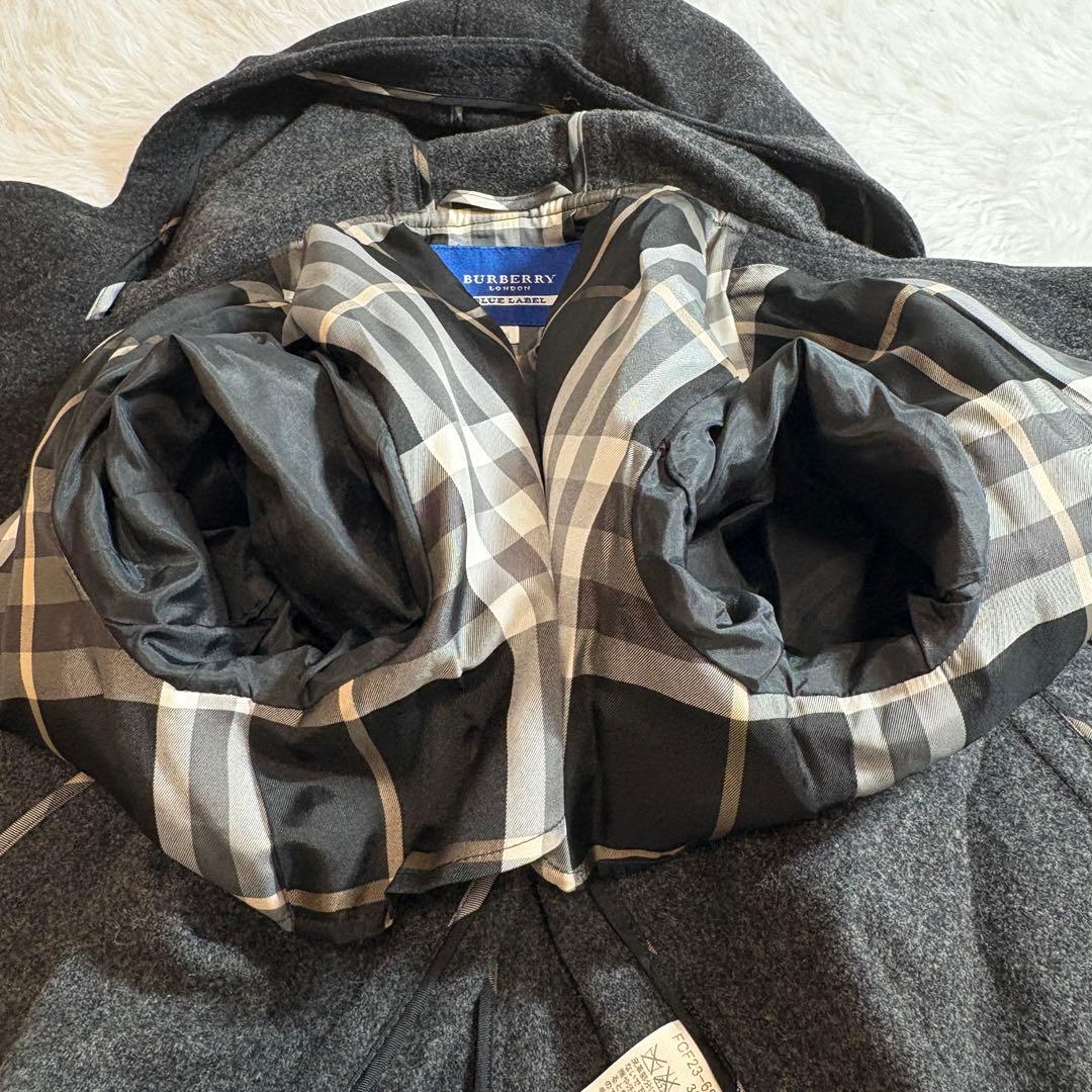 ☆美品☆バーバリーブルーレーベル ダッフルコート ショート丈 チャコールグレー