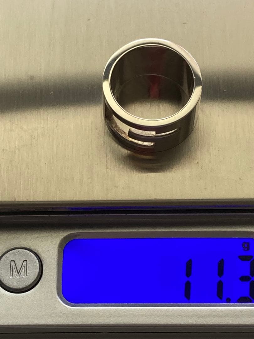 美品GUCCI グッチＧワイドリング １０号