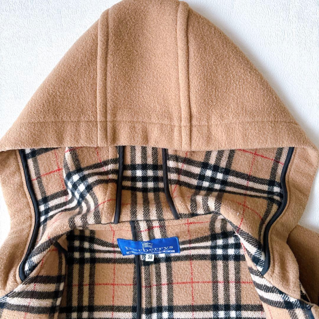 【美品】バーバリーズ オブ ブルーレーベル　ダッフルコート　ノバチェック　ロング