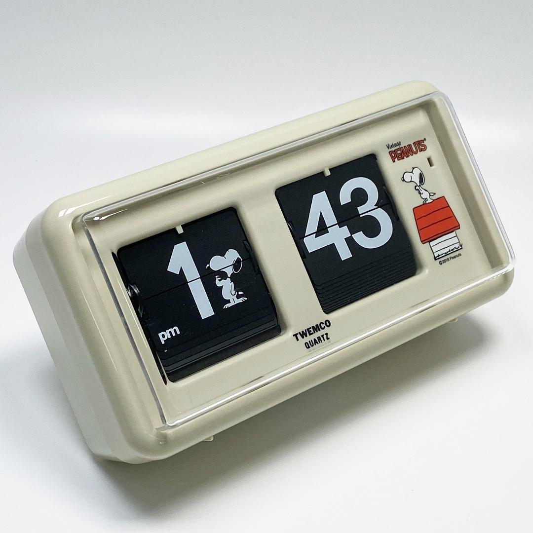 動作品 TWEMCO PEANUTS スヌーピー パタパタ時計