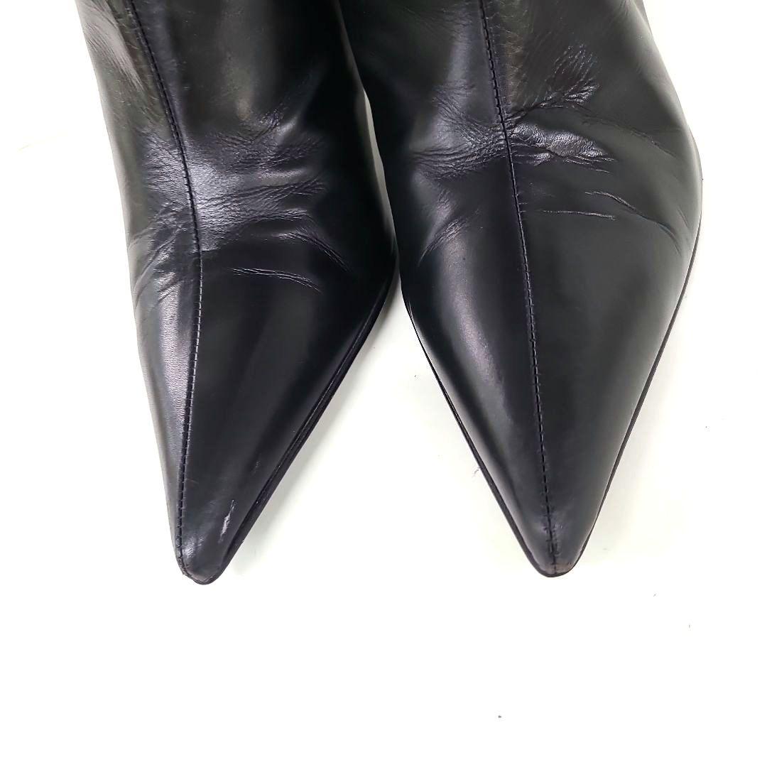 銀座カネマツ　本革ロングブーツ 24.5cm　ポインテッドトゥ　美脚