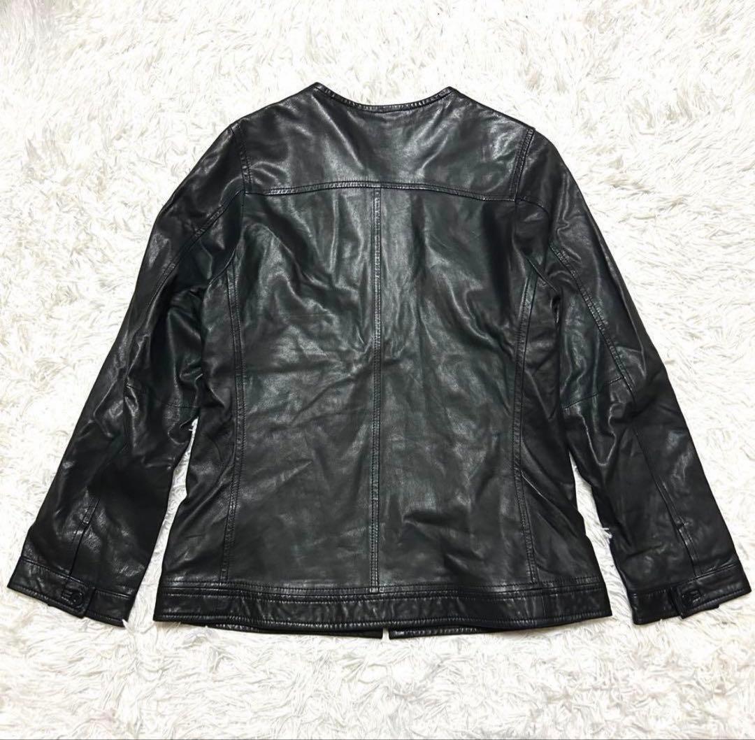 【美品】バーバリーブラックレーベル ラムレザー ジャケット ノバチェック L