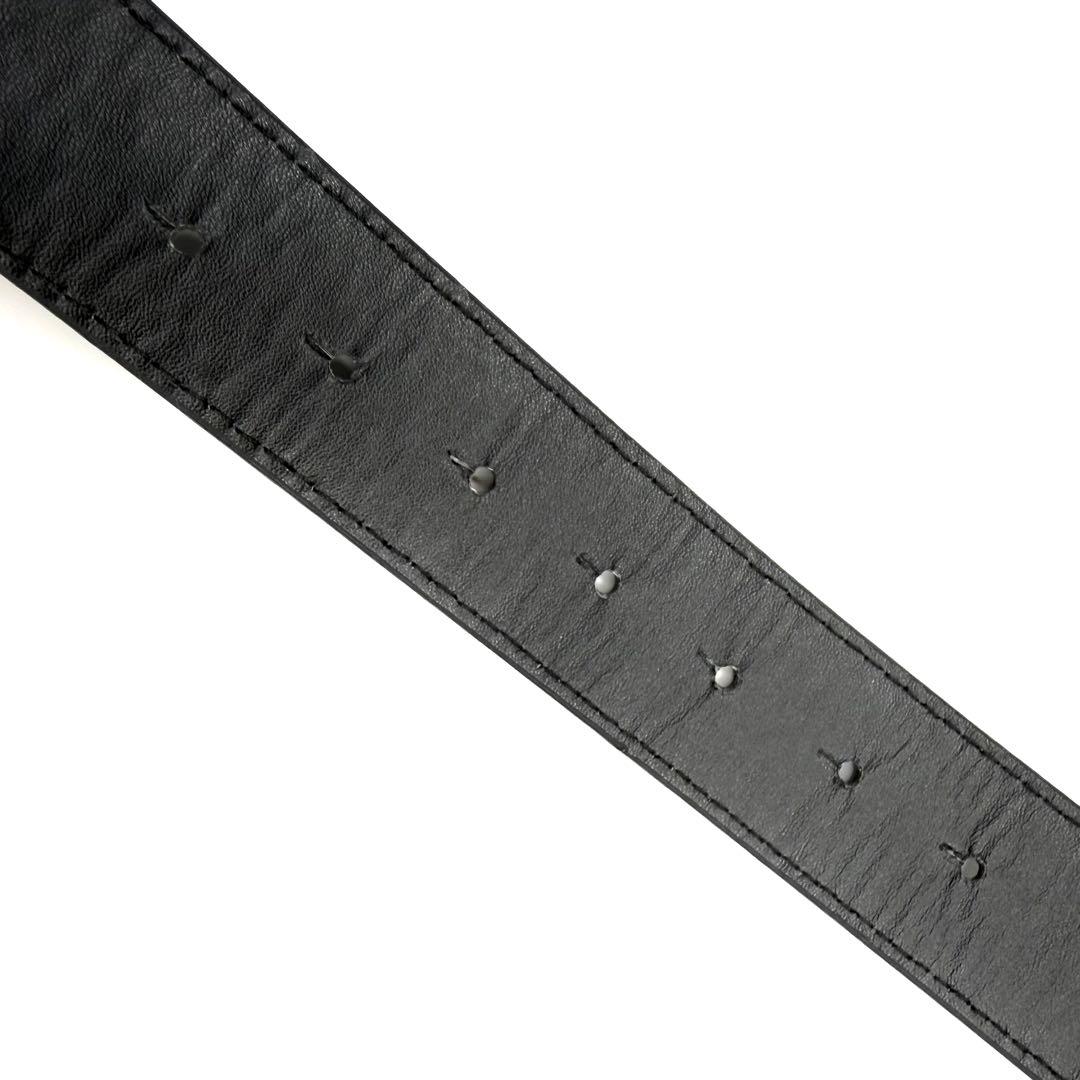 極美品✨ GUCCI ベルト 黒 インターロッキング　シルバー金具 ダブルG