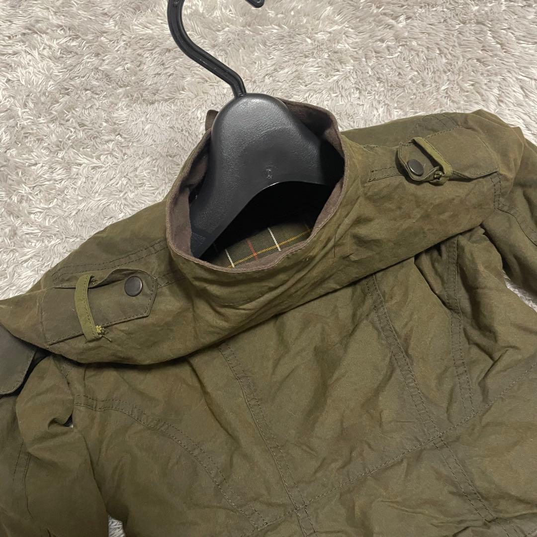 barbour short shaped peplum オイルドジャケット