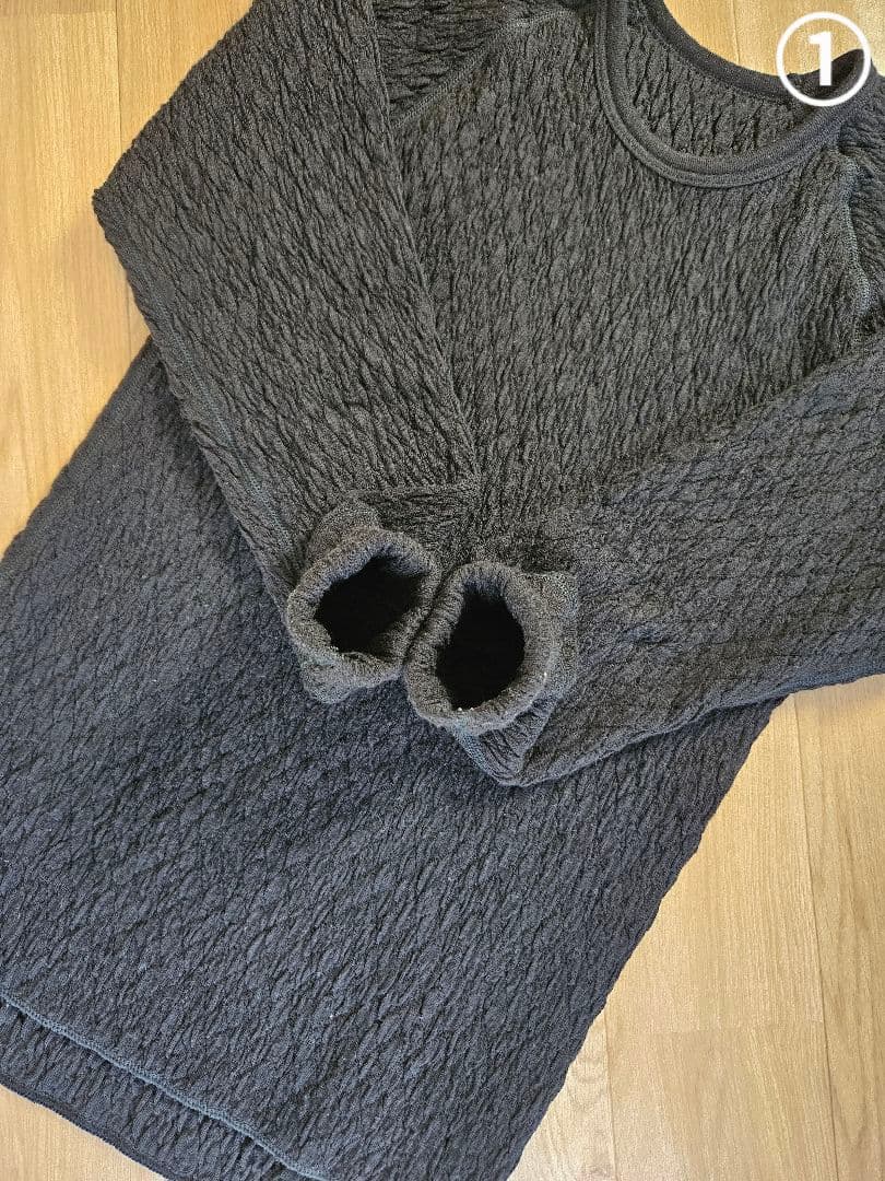 【ひだまり】エベレスト　紳士用　長袖　ブラック　M　2枚セット